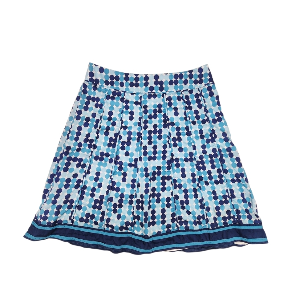 Ann Taylor A-Line Skirt Size 6 Blue Polka Dot Knee Length Classic Preppy Lined - Picture 4 of 12